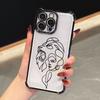 Животное Женщина Девушка Лицо Линия Funda Для iPhone 17 Pro 16 15 14 13 12 11 Pro Max Чехол 17 Plus 17E 16E 17Air Силиконовый Чехол для Телефона