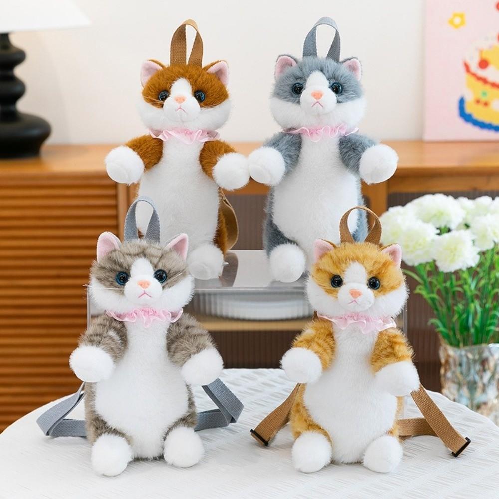 Мягкий реалистичный рюкзак-кошка Пушистый Кавайи Симулятор марионетка Daypack Аниме Мультфильм Плюшевые животные Школьная сумка Аниме-конвенция