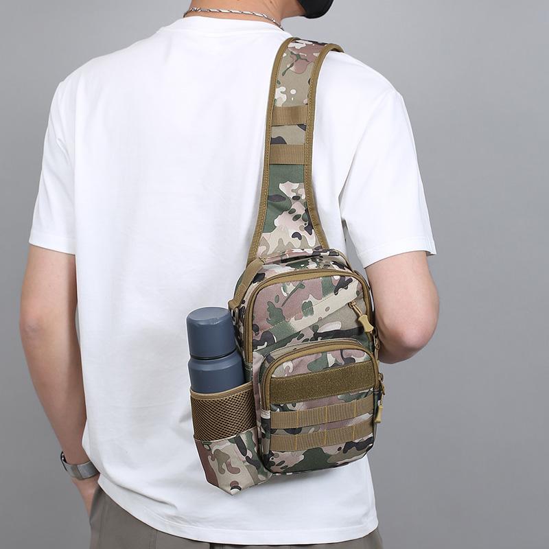Men Chest Bag Tactical Sling Pack Multi-pocket Crossbody Bags with Bottle Pocket Outdoor Sport Shoulder Sack Hiking Camping Bags