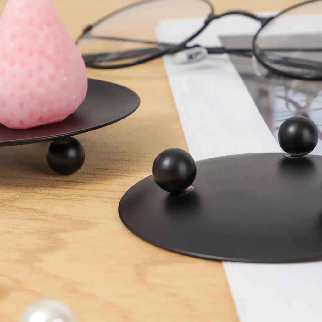 1/3/5pcs-Circular Candlestick Base Nordic Style Iron Base Desktop Home Decoration