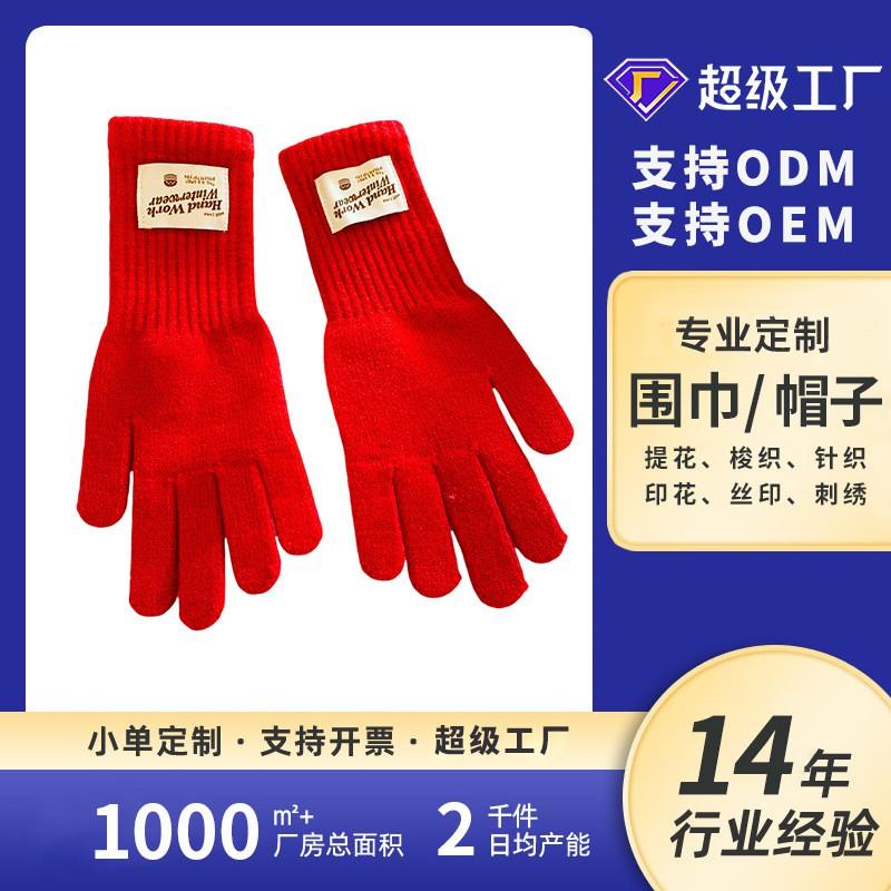 Winter Knitted Touchscreen Gloves Adults Long Wrist Warm Windproof Cycling Commuting Unisex