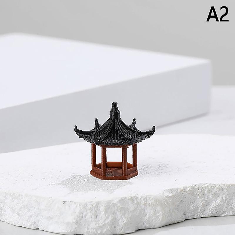 Мини-пагода Статуя Сказочный сад Декор Павильон Шестиугольник Азиатская Экзотическая Среда Цветочная Ваза Аквариум Кукольный Дом Декор Для