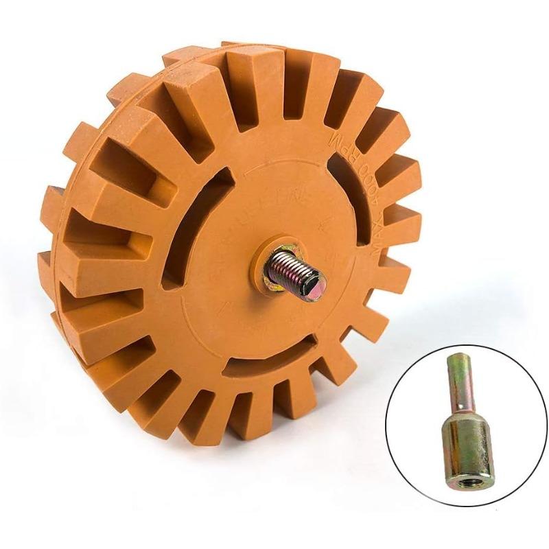 Removal Eraser Wheel Tool Kit - 4Inch Rubber Power Drill Attachment for Removing Pinstripes, Stickers, Adhesive Vinyl Decals from Cars, Rvs