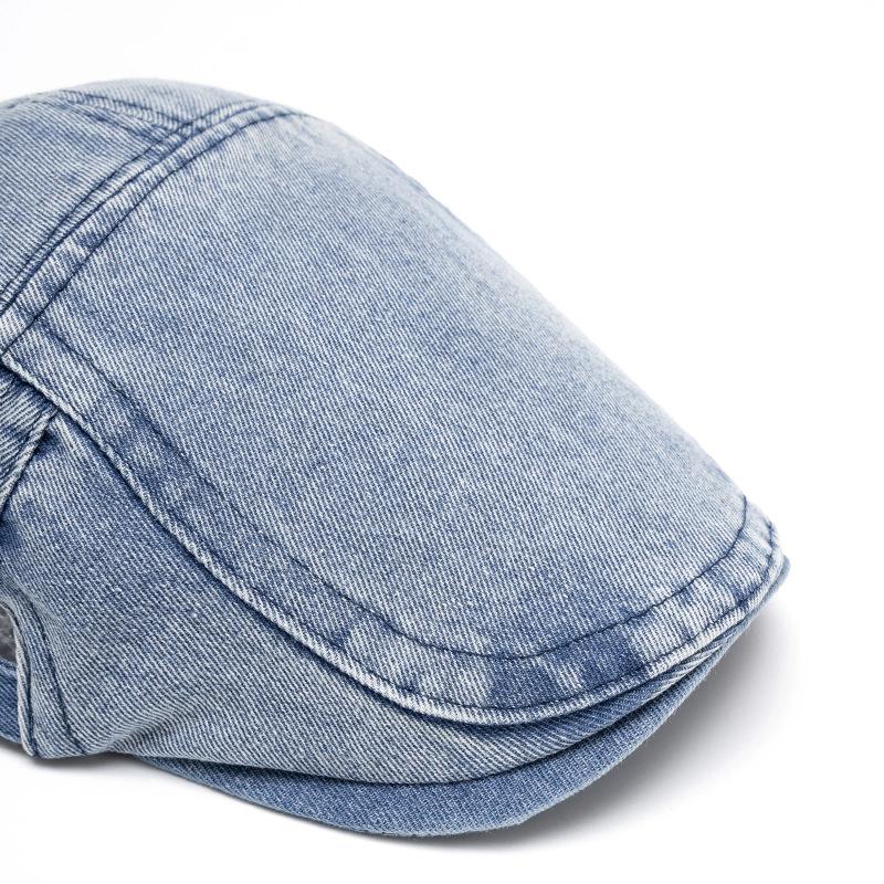 Men Denim Forward Cap Women's Spring Summer Cap Beret British Newsboy Cap
