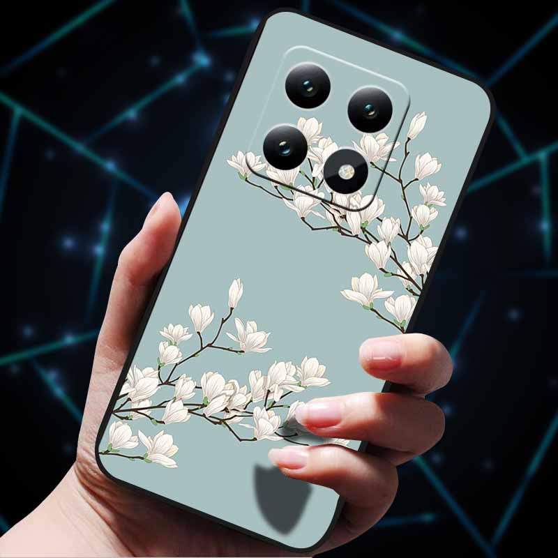 3D Flowers Emboss Fundas For Xiaomi 14T Pro 5G Case Soft Silicone Phone Cases for Xiaomi 14T 5G Back Covers Shell Mi 14T Pro Bag