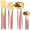 16Pcs Cutlery Luxury Golden Flatware Set, Stainless Steel Kitchen Dinner Spoons,Dinner Spoon Forks, Dinner Knives Silverware