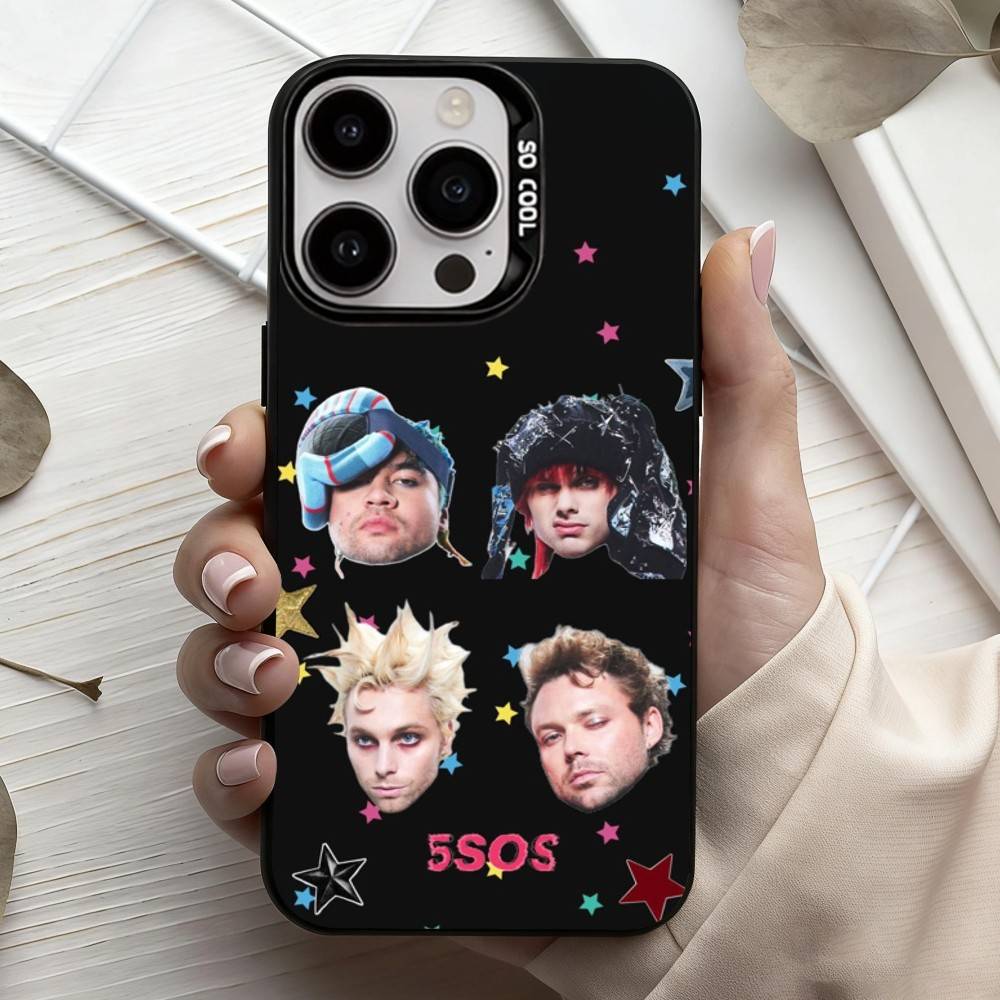 Чехол для телефона 5 Seconds of Summer 5SOS для iPhone 17, 16, 15, 14, 13, 12, 11 Plus, Pro Max Черный Конфетный серебристый чехол для телефона
