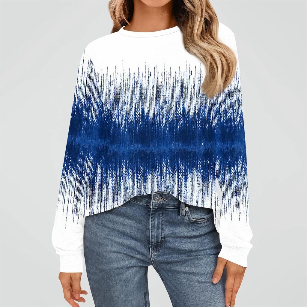 Women's Fashion Long Sleeve Shirts Loose Fitted Crewneck Basic Tops Casual Outfits