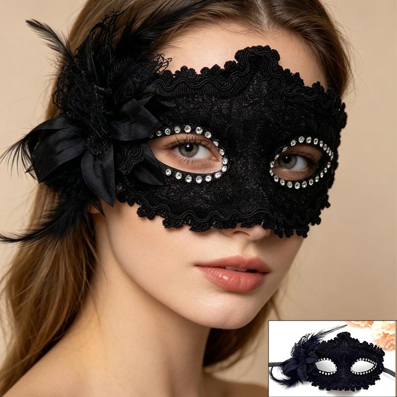 Halloween Lace Half Face Mask for Cosplay Party