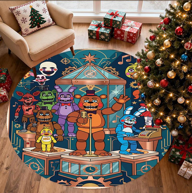 Круглый коврик с рисунком Five Nights at Freddy's, коврик для помещений/улицы, для пикника, игровой комнаты, спальни, офиса, гостиной, ковер для домашнего декора, подарок на день рождения