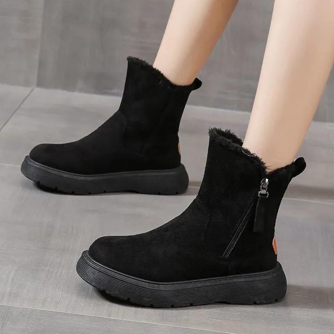 Зимние сапоги большого размера, женские универсальные короткие зимние сапоги, женские утепленные теплые хлопковые сапоги
