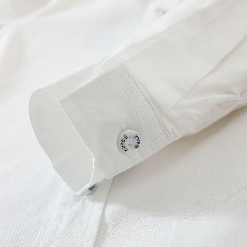 Модная одежда для мальчиков, формальные детские рубашки с длинными рукавами из хлопка, однотонная хлопковая детская одежда с отложным воротником для детей 6–14 лет