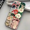Китайский Шик Мозаика Граффити Зеленый Ротанг Чехол для Телефона Для iPhone 17 15 14 13 11 12 16 Pro Max Plus Mini Прозрачный Силикон Мягкий