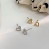 Shell Diamond-set Love Earrings Mini Exquisite Heart-shaped Earrings Niche Design Versatile