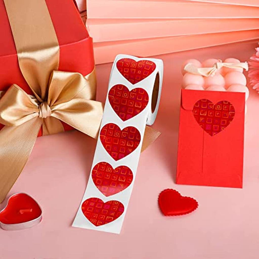 Наклейки в виде сердечек — идеально подходят для Дня святого Валентина. Конверты на тему любви. Открытки и подарочные витрины. Самоклеящиеся термоэтикетки для малого бизнеса.