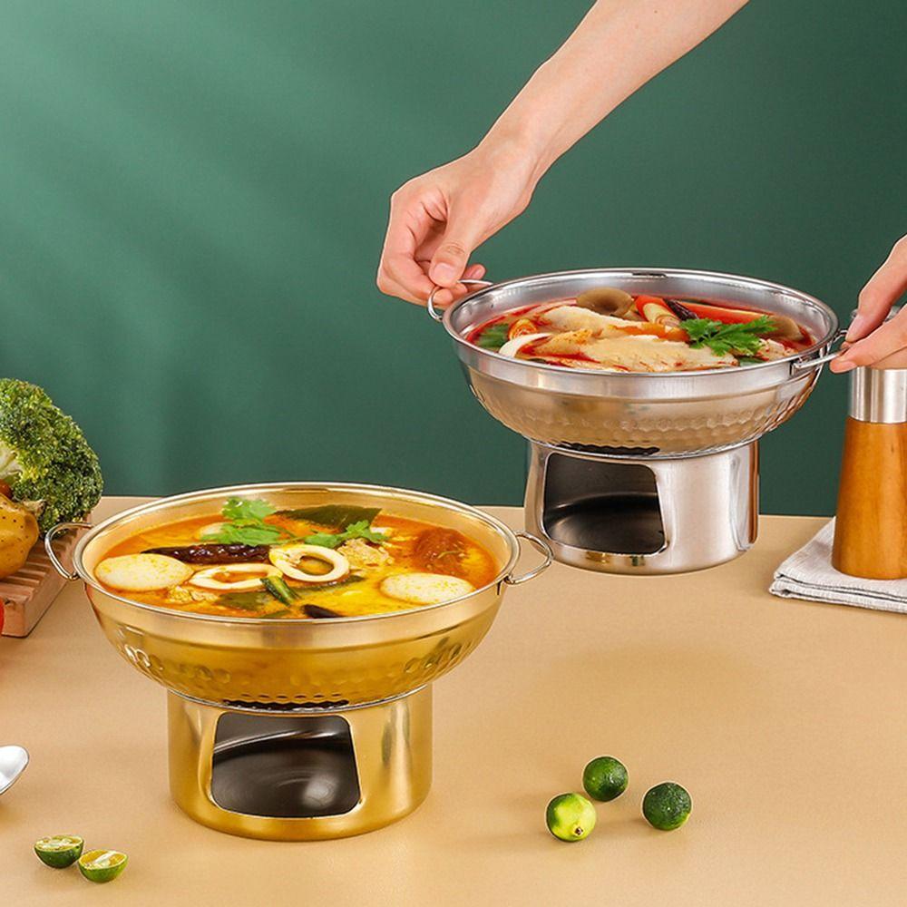Fast Heating Thai Hot Pot Thickened Double Ears Hot Pot Stainless Steel Hot Pot Hiking Trip