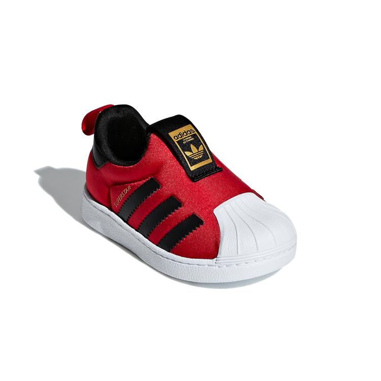adidas Originals Superstar 360 I Тканевые Нескользящие Низкие Детские Кроссовки Красный Черный Для Младенцев И Малышей CG6581