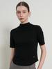 GENERALIDEA Acetate Mock Neck Short Sleeve T-Shirt [Black] / Gf1Lts501
