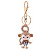 Crystal Diamond Monkey Keychain: Long-Tailed Zodiac Animal Pendant for Women's Bags