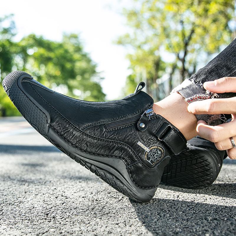 Мужская обувьНизкие мужские кроссовки Универсальные мужские ботильоны Высококачественные мотоциклетные ботинки ручной работы Удобная мужская повседневная обувь