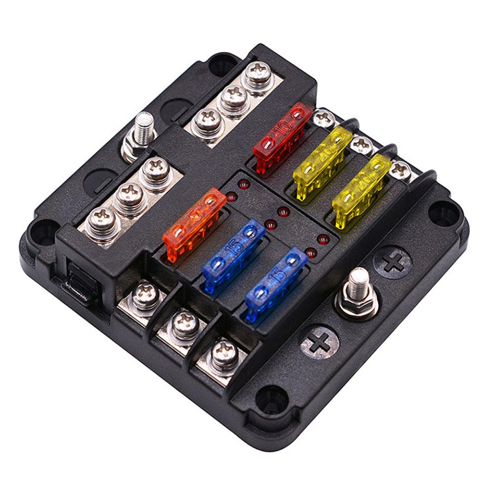 High Quality Car Boat 6 Way Fuse Holder Box Block Panel Fuses Fuse Box Auto Replacement Parts