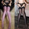 Шелковые чулки Luoying 30D Retro Contrast Glitter - блестящий прозрачный дизайн с четырьмя косточками