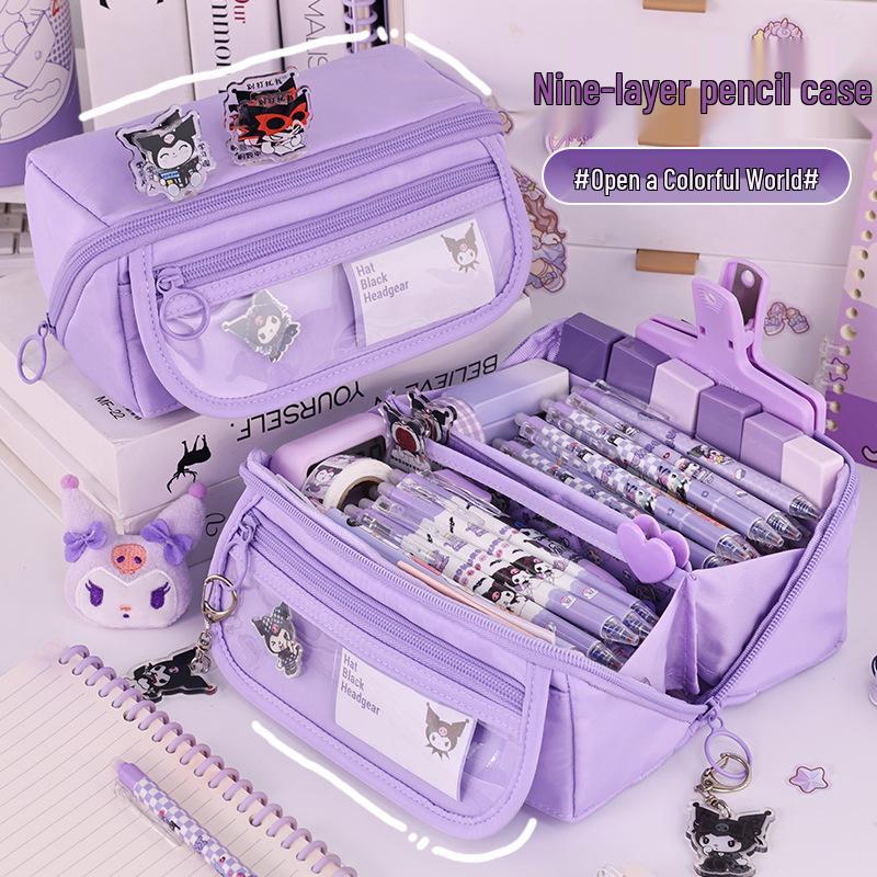 9-Layer Transparent Prism Pencil Case - Stylish, Spacious, Suitable for Primary & Middle School Students