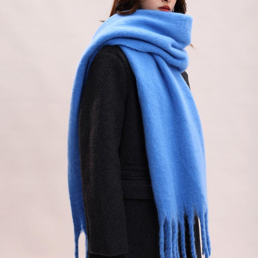 Mohair Winter Cashmere Scarves Tassel Long Shawl Classic Winter Wool Scarf Student
