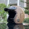 Vintage-Style 3/4 Motorcycle Helmet Men Women Handcrafted Leather DOT/ECE Compliant Urban Commuter Use