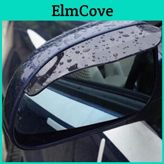 Car Black Rearview 2 Pcs Mirror Rain Water Rainproof Eyebrow Cover Side Shield
