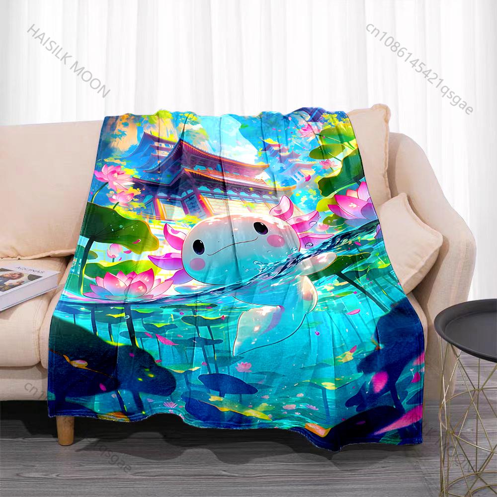 Cartoon character in water and temple Blanket Suitable for Home Bedroom Sofa Travel Camping Blanket Various Sizes for Gifts