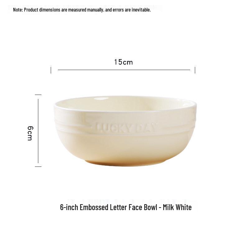 Набор из 2 больших креативных керамических мисок для лапши с рельефом, 6 дюймов - Бытовая миска для лапши быстрого приготовления, Утолщенная для долговечности