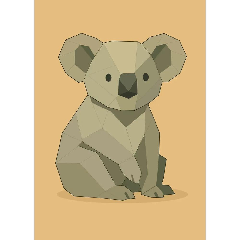 Абстрактные Геометрические Стереоскопические Милые Животные Постеры Ягуар Пингвин Медведь Принты Картина на Холсте Настенное Искусство Картина Домашний Декор Комнаты