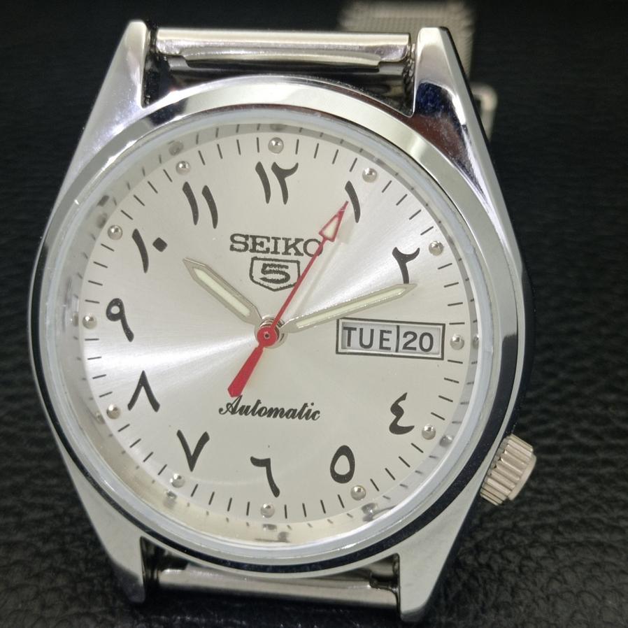ВОССТАНОВЛЕННЫЕ ВИНТАЖНЫЕ SEIKO 5 AUTO 6309A ЯПОНИЯ МУЖСКИЕ АРАБСКИЕ СЕРЕБРЯНЫЕ ЧАСЫ a175402-2