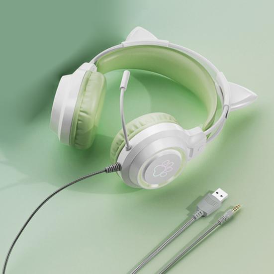 Проводные наушники с объемным звуком на 360 градусов, шумоподавлением и микрофоном, RGB-подсветка, проводная гарнитура, игровые принадлежности