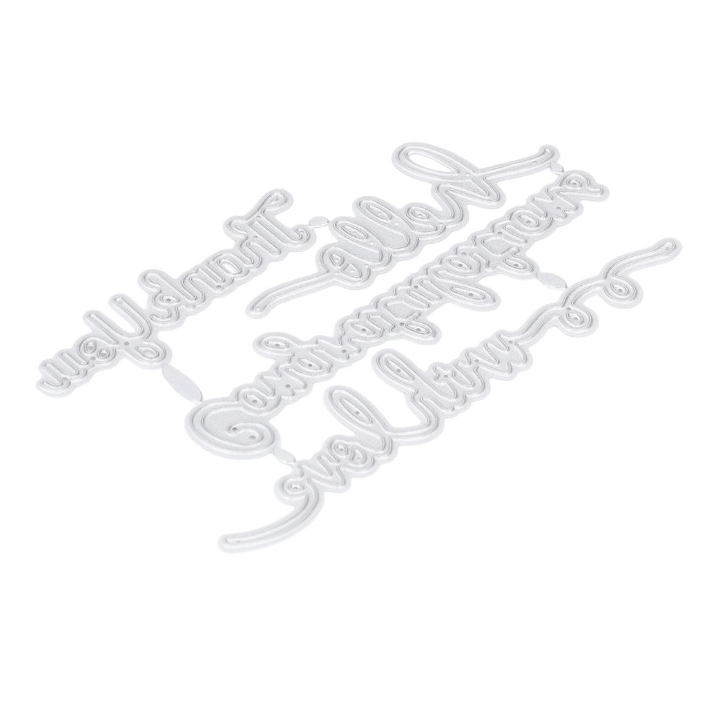 2Pcs Cutting Die Blessing Words Pattern Simple Unique Design Cutting Mold for Home Party D