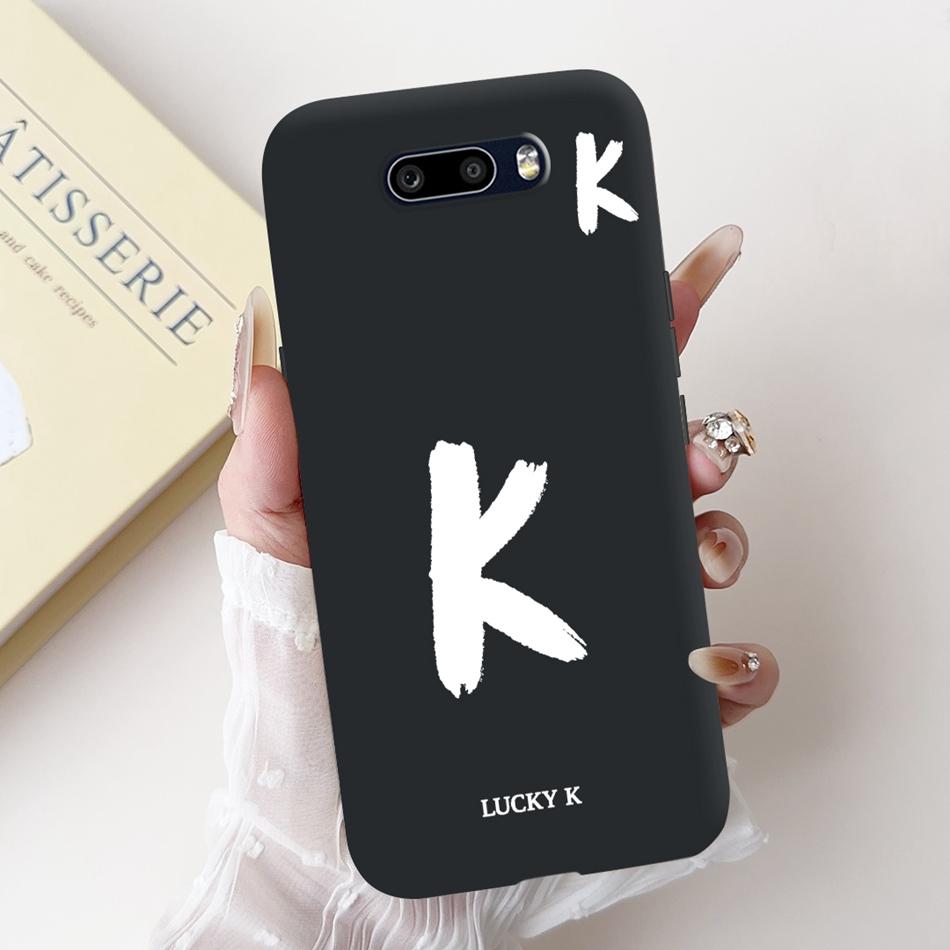 For LG V50S ThinQ / V50 ThinQ 5G Lucky Initial Letter Phone Case For LG V50 V50S ThinQ Black Silicone Soft Cases Bumpers