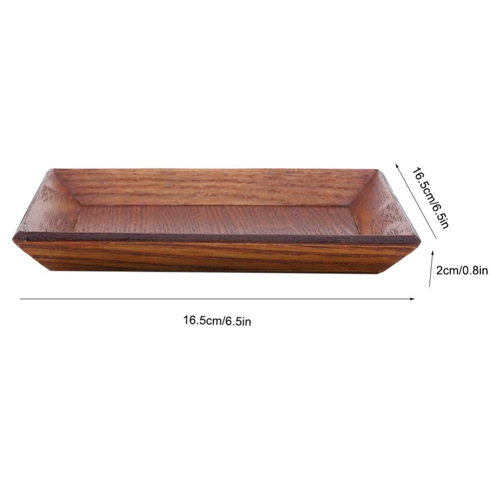Solid Wood Snack Plate Anti-slip Edge Serving Saucer Quick Wipe Snack Plate Dessert Display