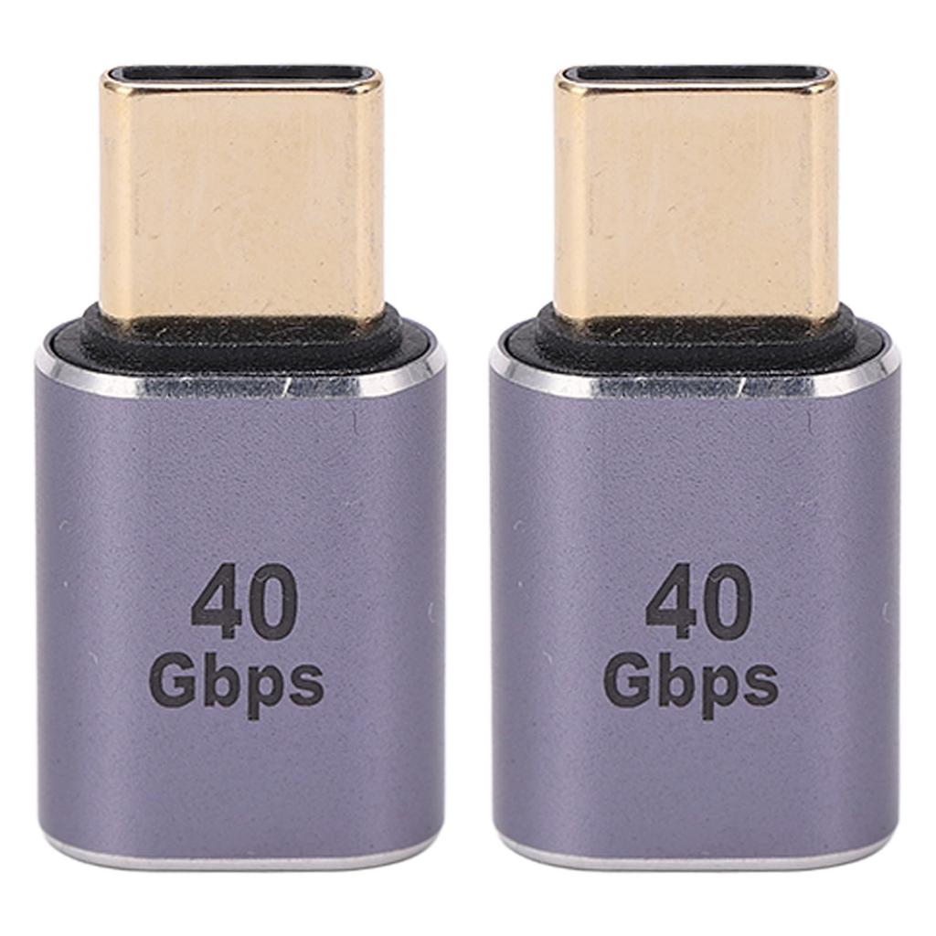 2 шт. Мини USB C адаптер 40 Гбит/с прямой сплав корпус тип C папа на тип C мама адаптер разъем