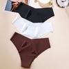 Women Panties Seamless Mid Waist Ice Silk Good Breathability Solid Color Slim Fit Thin Quick Dry Casual Sport Underpants Lady Briefs