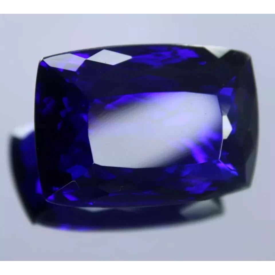 Natural Deep Blue Tanzania Tanzanite Cushion 52-54 Ct Beautiful Gemstone
