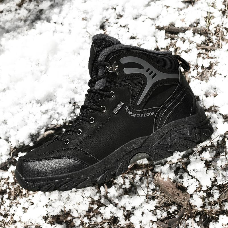 39-47 Мужская бархатная уличная обувь с высоким берцем, обувь для скалолазания большого размера, теплые походные ботинки для волос