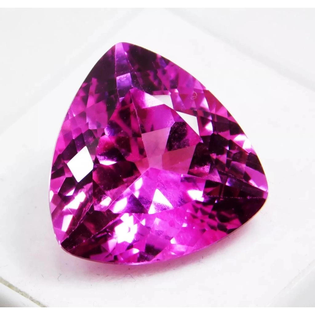 Pink Ruby Natural 16-18 Ct Trillion Cut Stunning Certified Loose Gemstone
