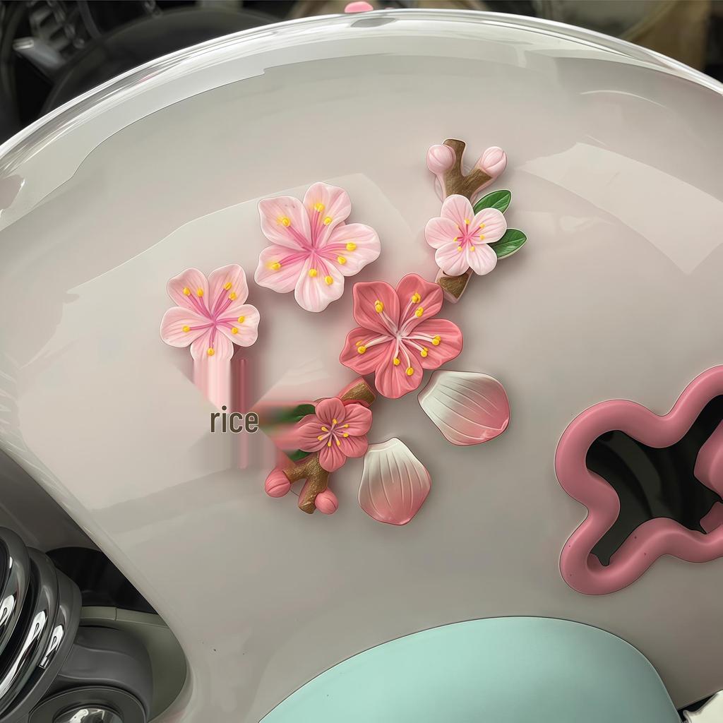 Милая 3D Цветочная наклейка для украшения электромобиля и мотоцикла - Подходит для Ninebot, Aima, Yadea