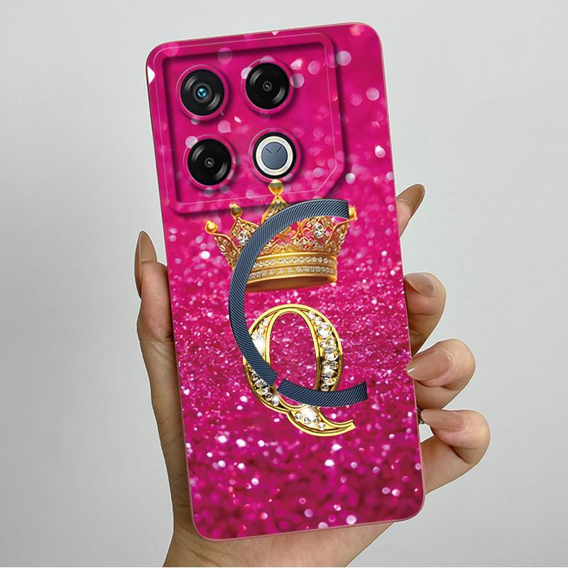 Для Infinix GT 20 Pro Чехол Роскошная Корона Буква Мягкий Силикон Задняя Крышка Для Infinix GT20 Pro GT20Pro Чехол Infinix X6871 Чехлы