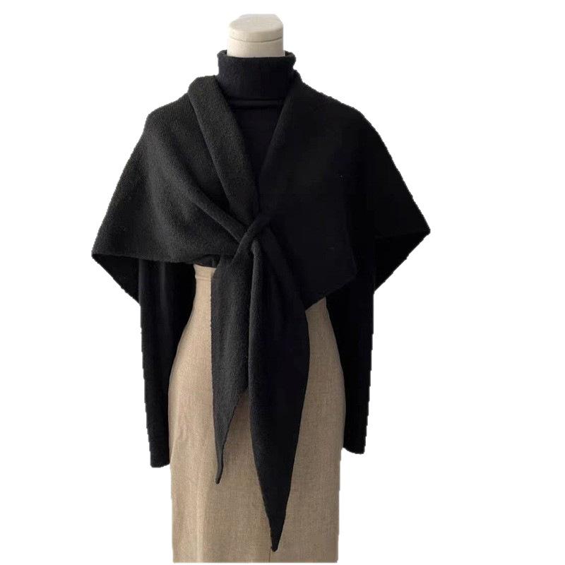New Version Women’s Neck Wrap • Autumn & Winter Thickened Warm Shoulder Shawl • Female Triangular Knitted Scarf