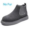 Fashion Genuine Leather Men Winter Short Plush Boots British Style Warm Casual Leather Thick Bottom Winter Shoes Outdoor Walking Shoes
