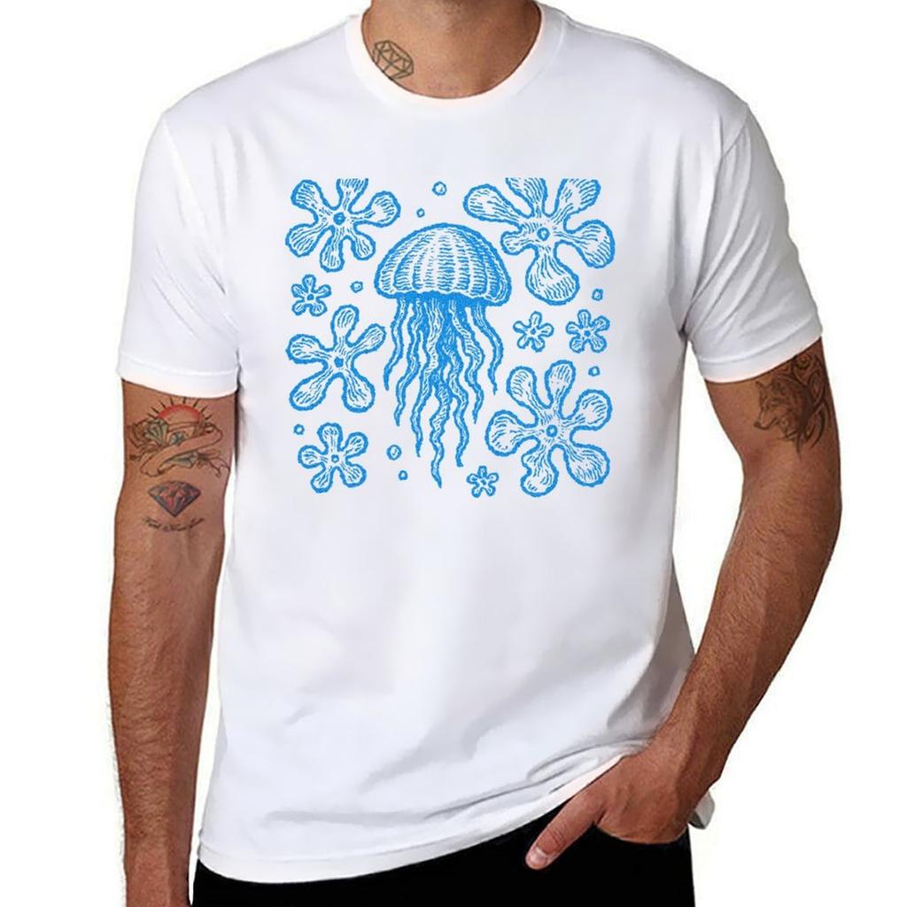 Nostalgic Jelly Bloom 2000s Ocean Vibes Tshirt Blanks Kawaii Clothes Sublime Plain White T Shirts Unisex