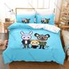 Personality Aggretsuko Anime Bedding Set New Soft Duvet Cover Pillowcases Cute Red Panda Print Bed Set for Kids Adults Bedroom D