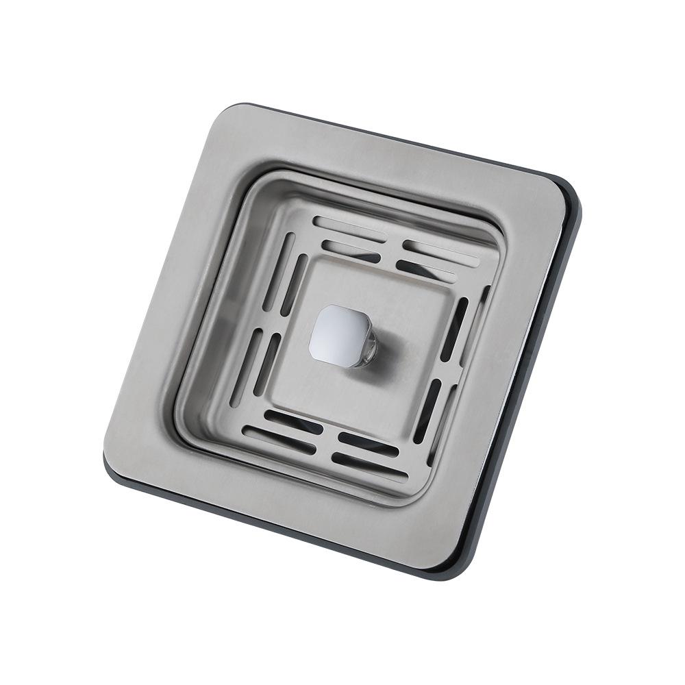 Квадратный цветочный корзинчатый слив для раковины из нержавеющей стали 304: Непроницаемая для запахов раковина с одной/двумя чашами и сливной трубой для мытья овощей и посуды